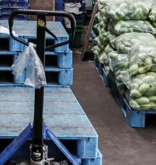 水果批發(fā)市場貨物搬運神器冠航手動液壓搬運車